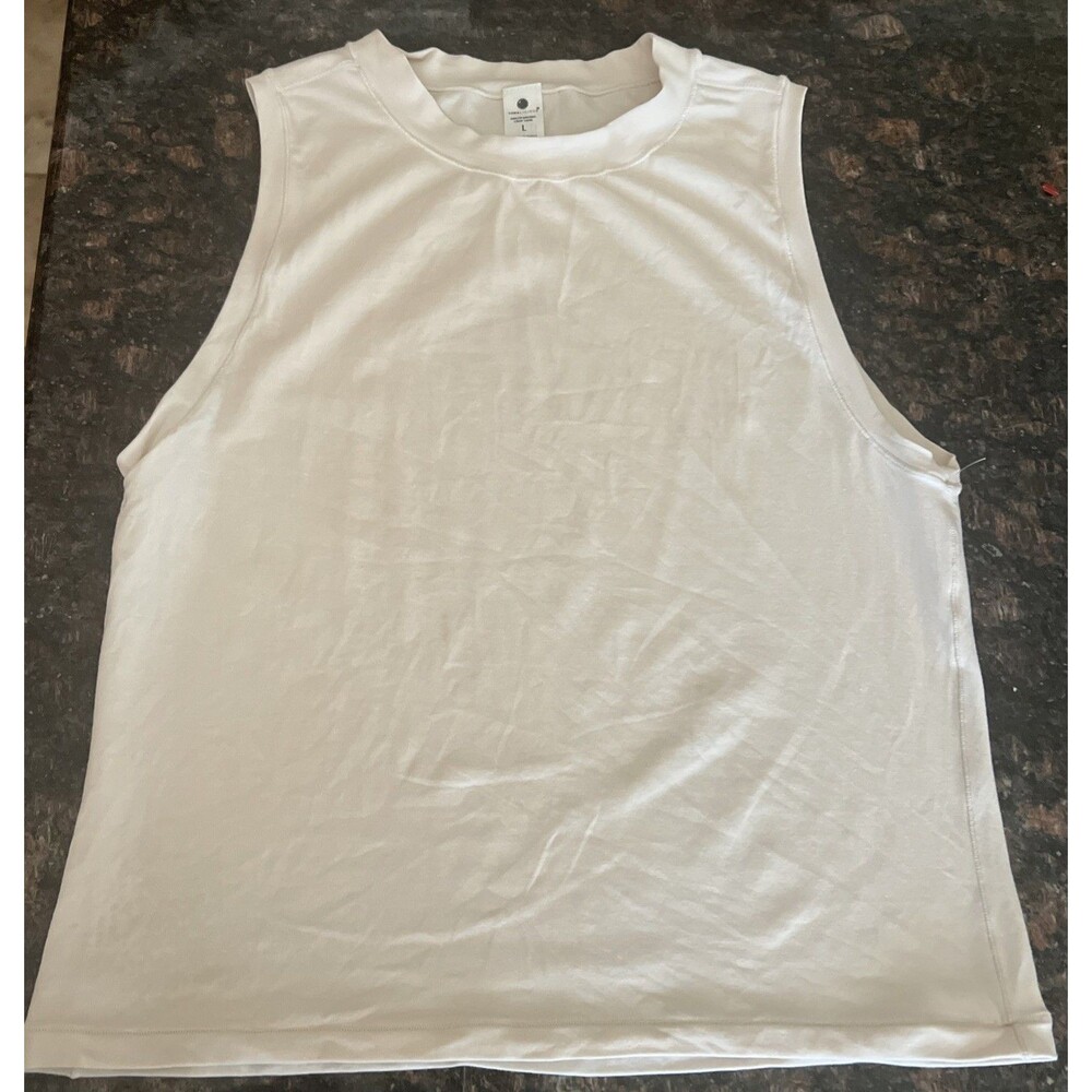 YOGALICIOUS Airlite Melissa Crop Tank Top SIZE L Nude Tan Beige Yoga Soft